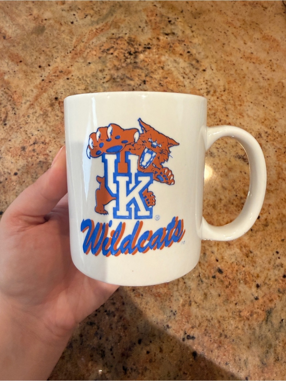 Vintage UK University Wildcats White Ceramic Coffee Mug